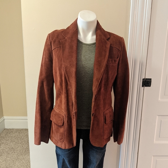 Vintage Berman's reddish brown leather blazer. - Picture 2 of 10
